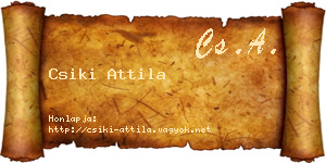 Csiki Attila névjegykártya